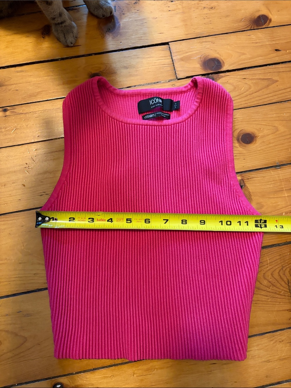 Simons Bright Fuchsia Ribbed Crop Tank - Picture 6 of 6